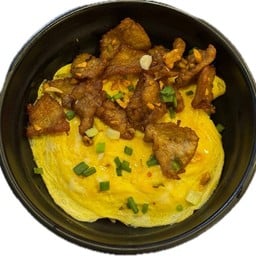 Fried Garlic Pork with Creamy Egg Rice