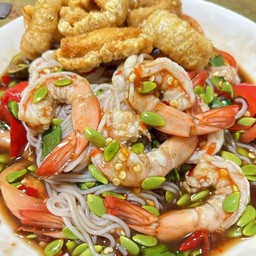 ตำซั่วกากหมูกุ้งสุกเม็ดกระถิน