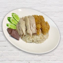 ข้าวมันไก่ต้ม + ทอด
