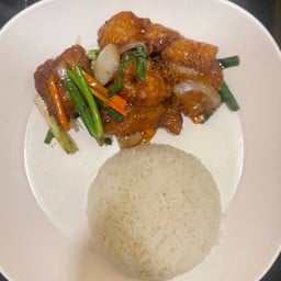 Fried Fish With Black Pepper On Rice