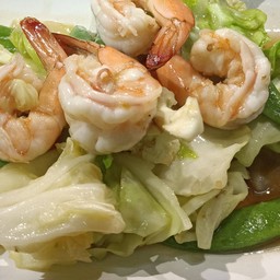 ผัดผักรวมน้ำมันหอย (ใส่กุ้ง)