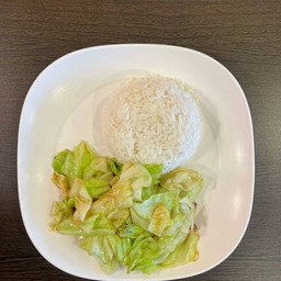 Stir Fried Cabbage With Fish Sauce On Rice