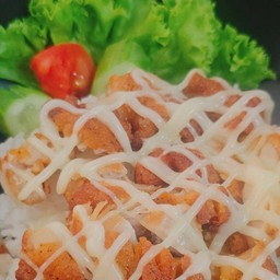 ข้าวหน้าไก่ทอดคาราเกะ