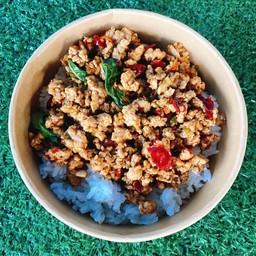 กะเพราะหมูสับ