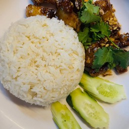 ข้าว+หมูกระเทียม