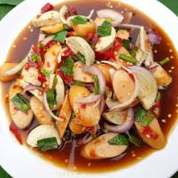 ยำหมูยอ+ไส้กรอก