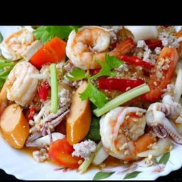 ยำวุ้นเส้นหมูสับ+หมูยอ