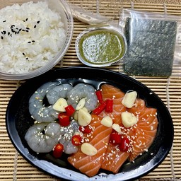 แซลมอน+กุ้งดองน้ําปลา