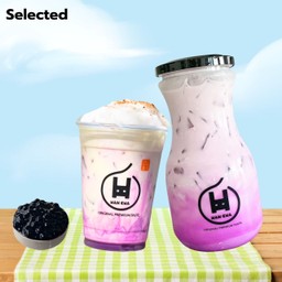 นมเผือก+ไข่มุกลาวา