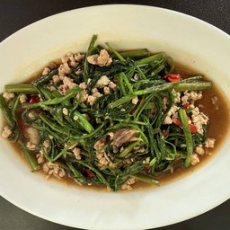 ผัดผักบุ้งหมูสับ (เป็นกับ)