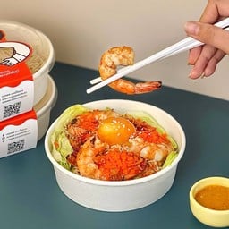 บะหมี่ไข่ดอง กุ้งย่างน้ำปลาไข่กุ้ง