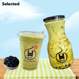 ชาเขียวนม+ไข่มุกลาวา