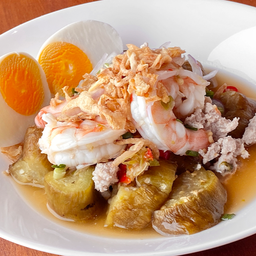 ยำกุ้งสดมะเขือเผา