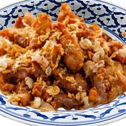 หมูทอดกระเทียม (กับข้าว)