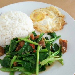 คะน้าหมูกรอบ