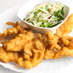 เนื้อปลาเก๋าทอดราดน้ำปลา