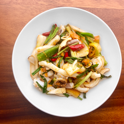 ปลาหมึกผัดซอสไข่เค็ม