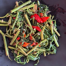 ผัดกระเฉดน้ำมันหอย (เป็นกับ)