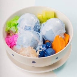 ไอศกรีมกะทิสด(อัญชัน) ใส่เครื่อง5อย่าง