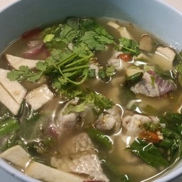ต้มยำเนื้อปลากระพง (น้ำใส)
