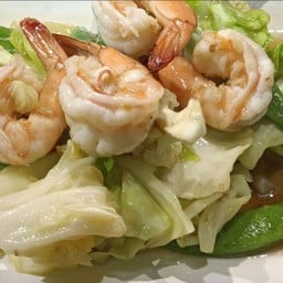 ผัดผักรวมน้ำม้ำมันหอย (ใส่กุ้ง)