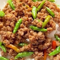 กับข้าว หมูสับผัดกะปิ