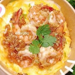 ข้าวทะเลทอดกระเทียมไข่ข้น