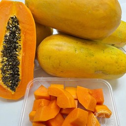 มะละกอสุก หั่นพร้อมทาน