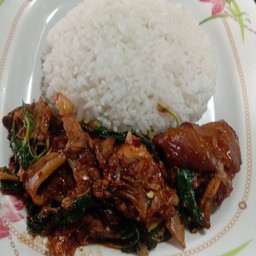 ข้าวกระเพาขาหมู