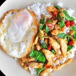 กระเพราไก่ชิ้น