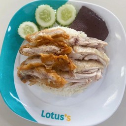 ข้าวมันไก่ต้ม+ไก่ทอด - ข้าวมันไก่ พ.เจง กิสข่าน