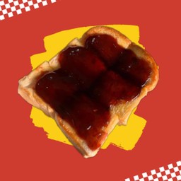 ปังปิ้งแผ่นเนยแยมบลูเบอร์รี่