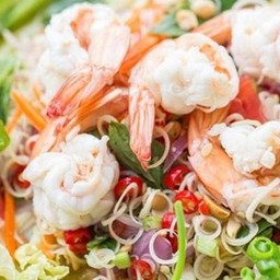 ยำตะไคร้กุ้งสด