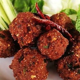 กับข้าว ลาบหมูทอด