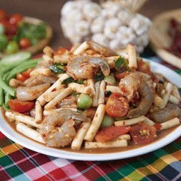 ตำไหลบัวกุ้งสด