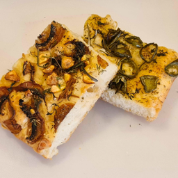 Jalapenos + Mushroom Garlic Focaccia