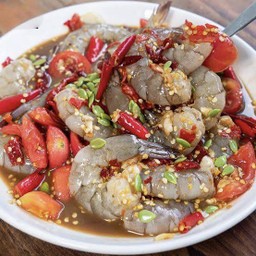 ตำเหลากุ้งสด