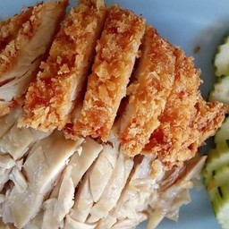 ไก่ต้ม+ไก่ทอด สับเปล่า -ข้าวมันไก่ พ.เจง กิสข่าง