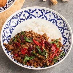 ข้าวกระเพราหมูสับโบราณ