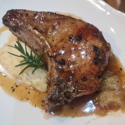 Pork chop apple sauce and mash
