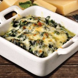 Baked spinach with Machima cheese
