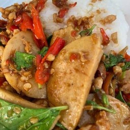 กะเพราหมูยอ&หมูสับราดข้าว