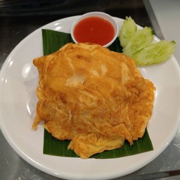 ข้าวราดไข่เจียวกุ้งสับ