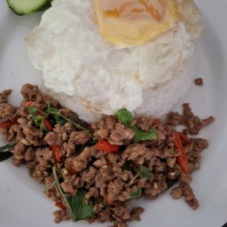 ข้าวราดผัดกะเพราหมู  ไก่