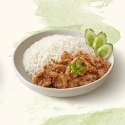 ข้าวไก่ทอดกระเทียม