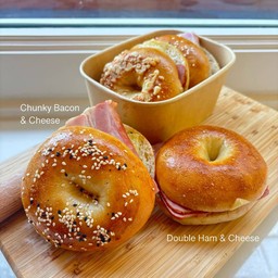 Double Ham Cheese Bagels