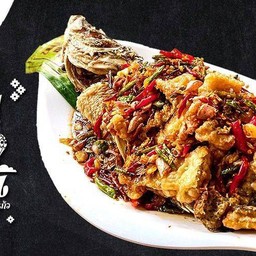 ปลากะพงราดพริกสด