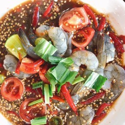 ตำเหลากุ้งสด