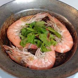 กุ้้งอบวุ้นเส้น + น้ำจิ้มซีฟู๊ด/ชิโช่