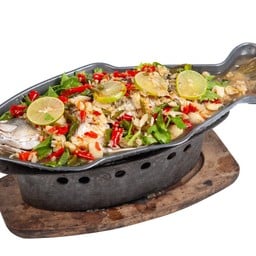 ปลากะพงนึ่งมะนาว